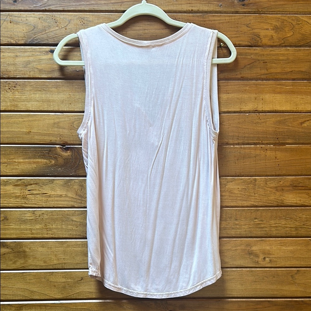 POL Pink Sleeveless Tank Top with Henley Neckline - Picture 3 of 5